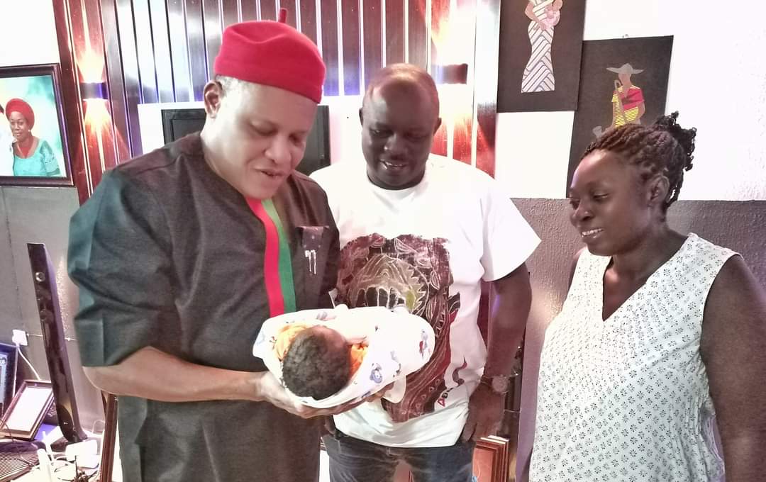 Abia Reps Member-Elect, Aguocha Visits Okali To Rejoice With Family On Birth Of Their Baby